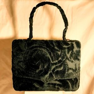 Vintage velvet crown lewis handbag